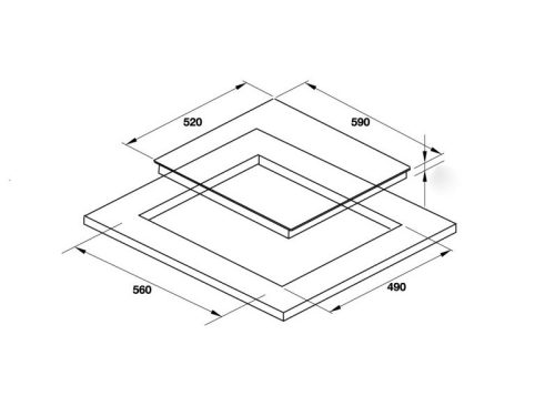 Kích thước Bếp từ Hafele 3 vùng nấu HC-I6030B 536.61.831