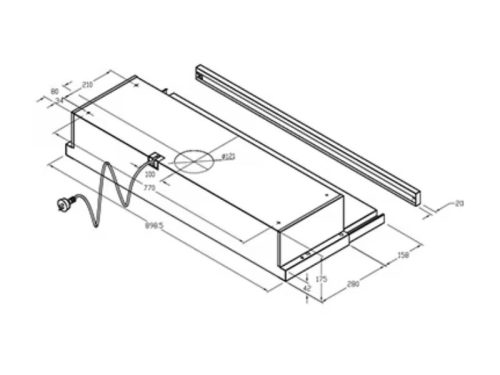 Máy hút mùi âm tủ Electrolux EFP9520X 4 Kích thước máy hút mùi Electrolux EFP9520X