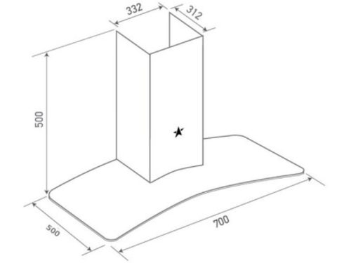 Kích thước máy hút mùi áp tường Pramie AC17-700