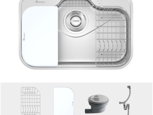 Trọn bộ Chậu rửa bát inox 1 hố Konox Tari 7851SR