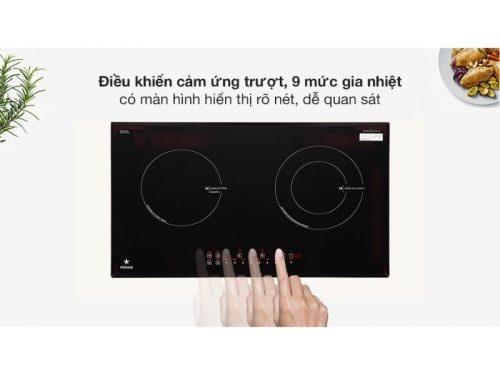 Ảnh thực tế bếp từ kết hợp hồng ngoại Pramie PRTH-2101 2 vùng nấu lắp âm