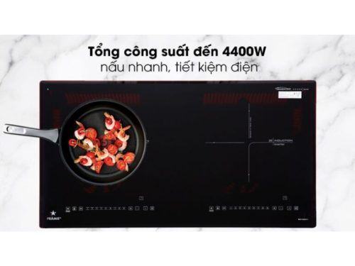 Ảnh thực tế bếp từ kết hợp hồng ngoại Pramie PRTH-2109 2 vùng nấu lắp âm