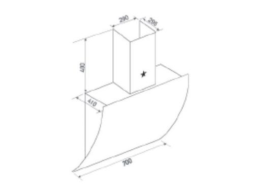 Kích thước máy hút mùi áp tường Pramie DE22-700 Air