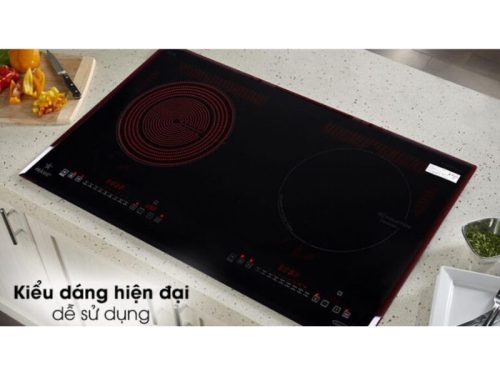 Thiết kế bếp từ kết hợp hồng ngoại Pramie PRMY-2105 2 vùng nấu lắp âm
