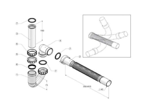 Thiết kế của bộ ống xả syphon Reginox M2008 R23471