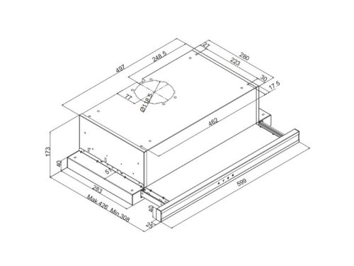 Thiết kế của máy hút mùi âm tủ Fagor 3AF3-641B