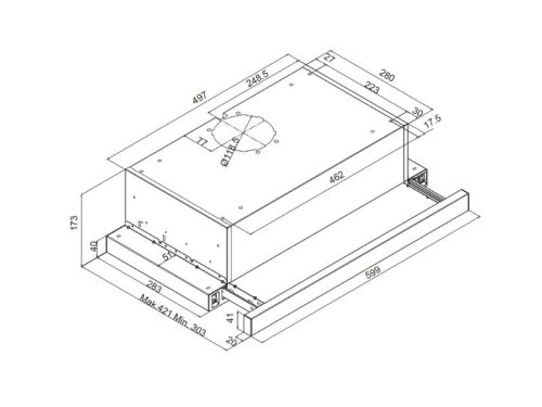Thiết kế của máy hút mùi âm tủ Fagor 3AF3-641X