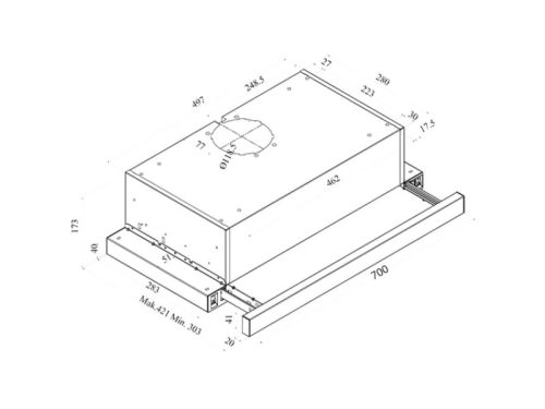 Thiết kế của máy hút mùi âm tủ Fagor 3AF3-741X