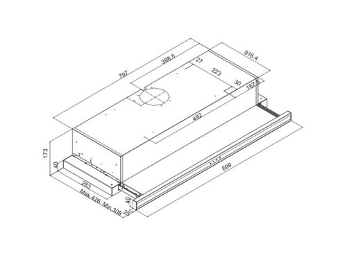 Thiết kế của máy hút mùi âm tủ Fagor 3AF3-941B