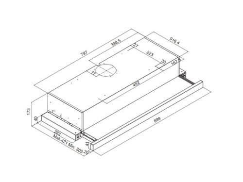 Thiết kế của máy hút mùi âm tủ Fagor 3AF3-941X