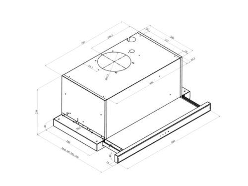 Thiết kế của máy hút mùi âm tủ Fagor 3AF3-942X