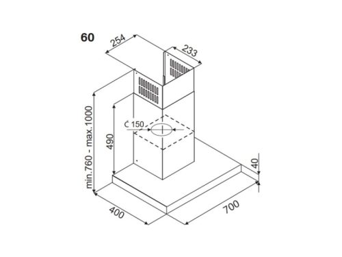 Thiết kế của máy hút mùi áp tường Fagor 3CFS-7032X