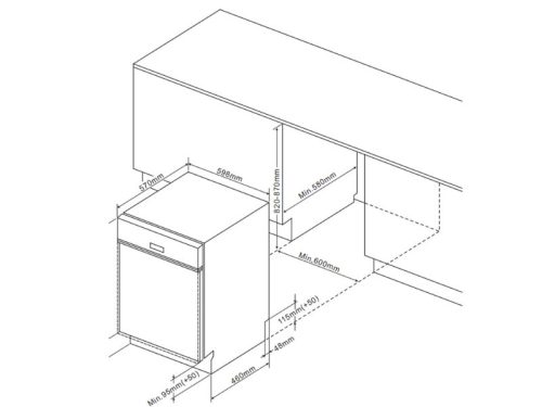 Thiết kế của máy rửa bát âm tủ Fagor 3LVF-62SSSI