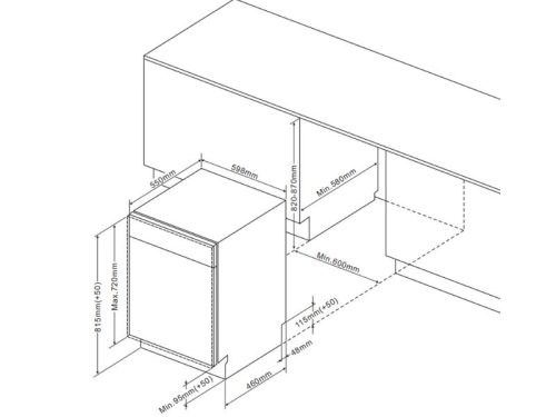 Thiết kế của máy rửa chén âm tủ Fagor 3LVF-63IT