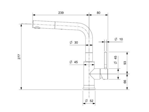 Thiết kế của vòi rửa bát nóng lạnh Reginox PALM HMH.R34583 có dây rút