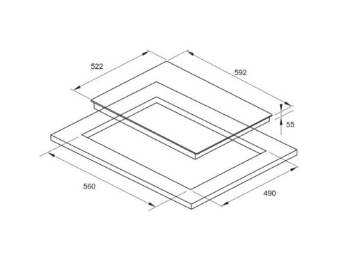 Thiết kế của bếp từ 3 vùng nấu Fagor 3IF-63AS lắp âm
