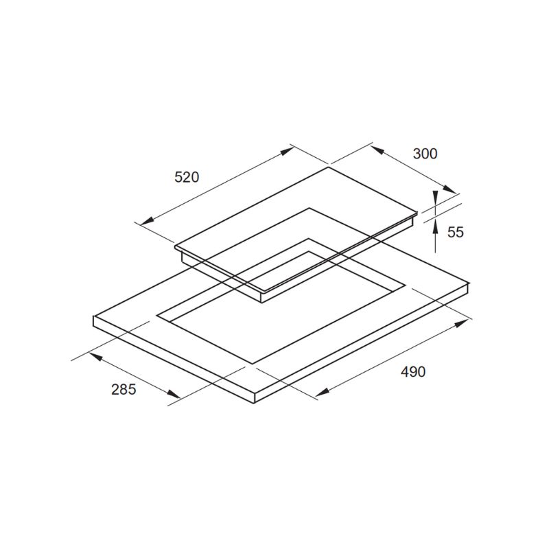 Thiết kế lắp đặt của bếp từ đôi Fagor 3MI-2AS lắp âm Thiết kế lắp đặt của bếp từ đôi Fagor 3MI-2AS lắp âm