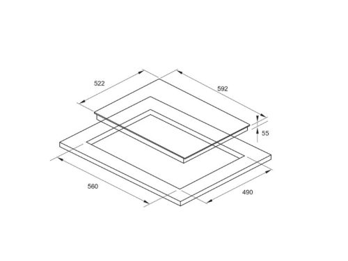 Thiết kế của bếp từ kết hợp hồng ngoại Fagor 3VFT-630AS lắp am