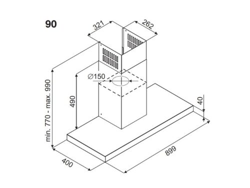 Thiết kế của máy hút mùi áp tường Fagor 3CFS-9031X