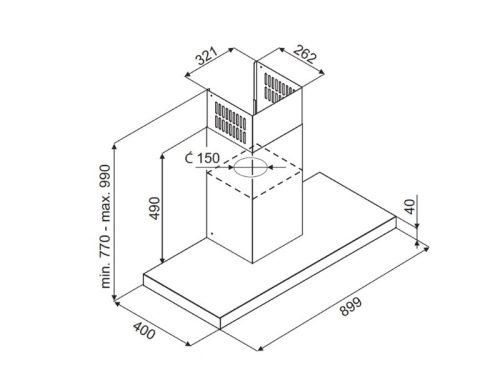 Thiết kế của máy hút mùi áp tường Fagor 3CFS-9032X