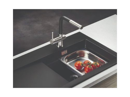 Vòi rửa chén Elica Capriccio Stainless Steel Pearl Black 90917601 3 Ảnh thục tế của vòi rửa chén Elica Capriccio Stainless Steel Pearl Black 90917601