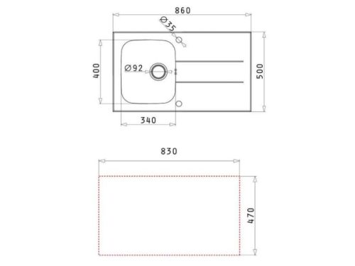 Thiết kế của chậu rửa chén inox 1 hố Elica Concerto 1B 1D – Black 109501230