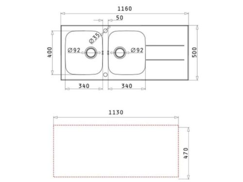 Thiết kế của chậu rửa chén inox 2 hố Elica Concerto 2B 1D – Black 109501630