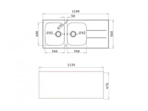 Thiết kế của chậu rửa chén inox 2 hố Elica Concerto 2B 1D – White 109501730