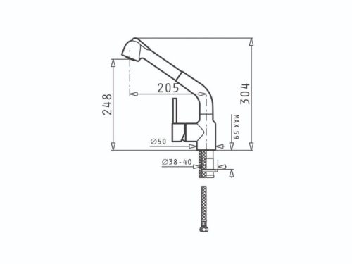 Thiết kế của vòi rửa bát Elica Balata Chrome 95161001