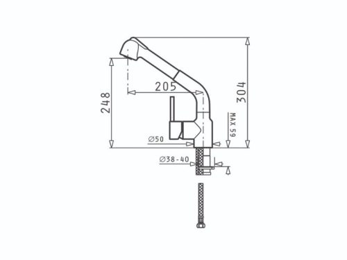 Thiết kế của vòi rửa bát Elica Balata Granite Carbon 95300401