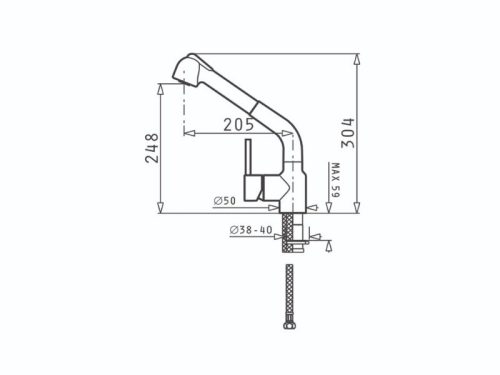 Thiết kế của vòi rửa bát Elica Balata Iron Grey 90912201