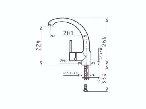 Thiết kế của vòi rửa chén Elica Armonica Classic Carbon 095300101