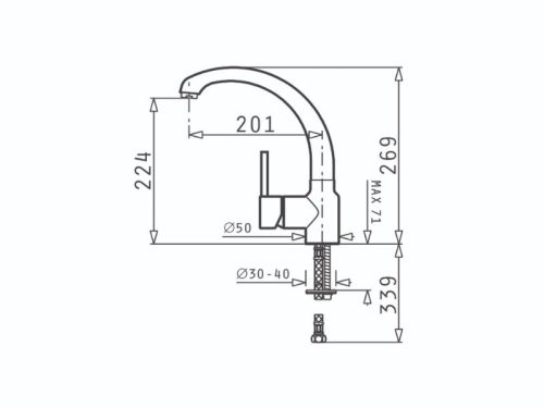 Thiết kế của vòi rửa chén Elica Armonica Classic Chrome 95151001
