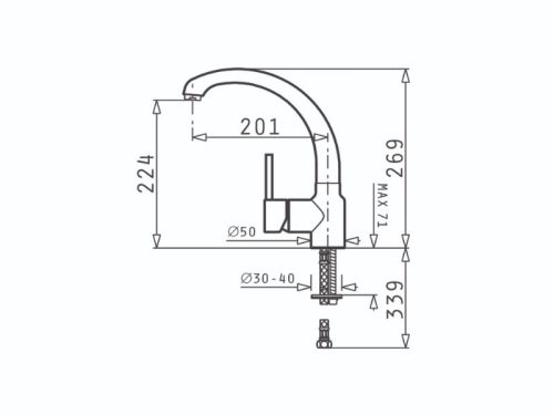 Thiết kế của vòi rửa chén Elica Armonica Classic Iron Grey 90912101