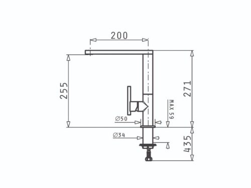 Thiết kế của vòi rửa chén Elica Grazia Elegant Chrome & Carbon 090920501