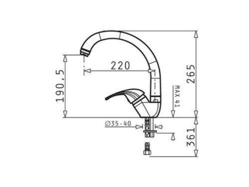 Thiết kế của vòi rửa chén Elica Mezzo Chrome 95181001