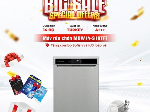 Máy rửa bát độc lập Malloca MDW14-S10TFT