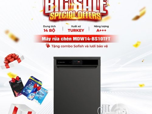 Máy rửa bát độc lập Malloca MDW14-BS10TFT