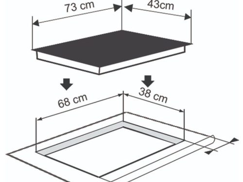 Kích thước bếp từ đôi bán âm Richborn RI7343H28M