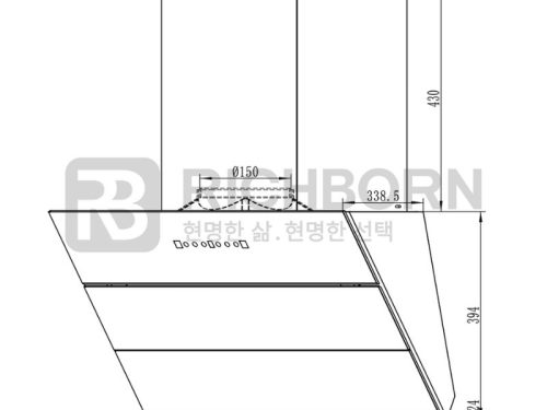 Kích thước máy hút mùi Richborn RHA70AHMB
