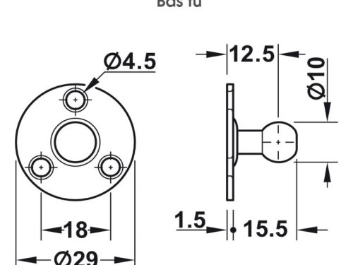 Bas tủ pittong đẩy cánh tủ 80N Hafele 373.82.907