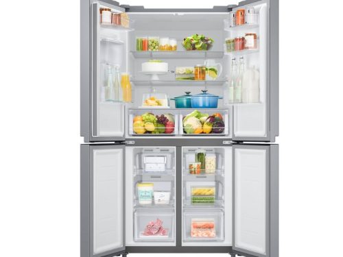 Bên trong tủ lạnh 4 cánh side by side 488 lít Samsung RF48A4010M9/SV