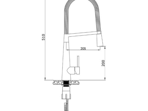 Kích thước vòi rửa bát nóng lạnh Konox KN1909