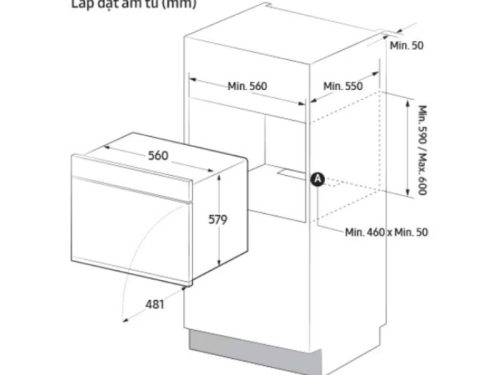 Lắp đặt lò nướng âm tủ 76 lít Samsung NV7B41201AS/SV