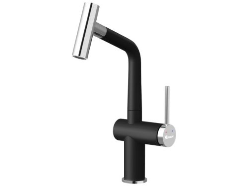 Vòi rửa bát nóng lạnh Konox Volta Black có dây rút