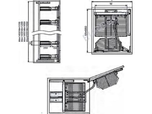 Kích thước tủ đồ khô Eurogold EPV1645