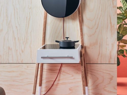 Hình ảnh bếp từ đôi kết hợp máy hút mùi Upscale CUCINOTTA di động