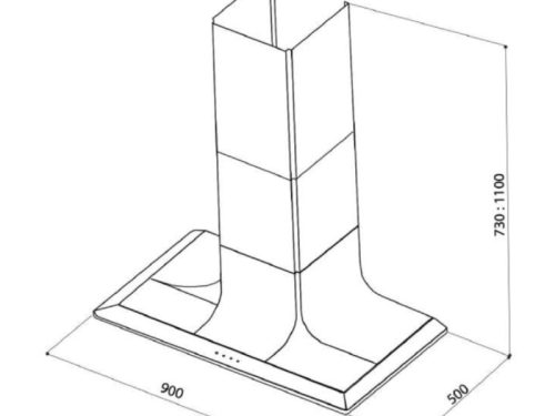 Kích thước máy hút mùi áp tường Upscale TM MODERN
