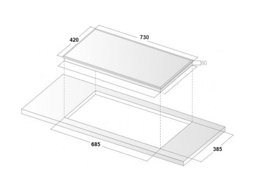 Kích thước bếp từ đôi Binova BI-107Plus lắp âm