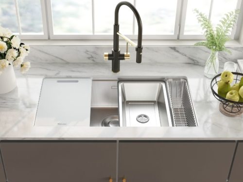 Ảnh thực tế chậu rửa bát inox 1 hố Konox TARI 8748SR